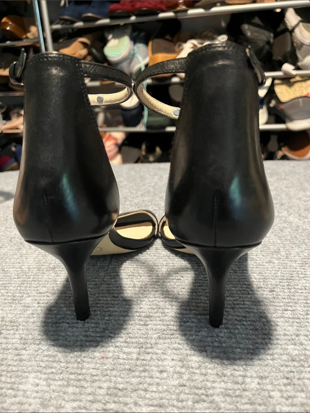 Michael Kors Black Leather Ankle-Strap Heels